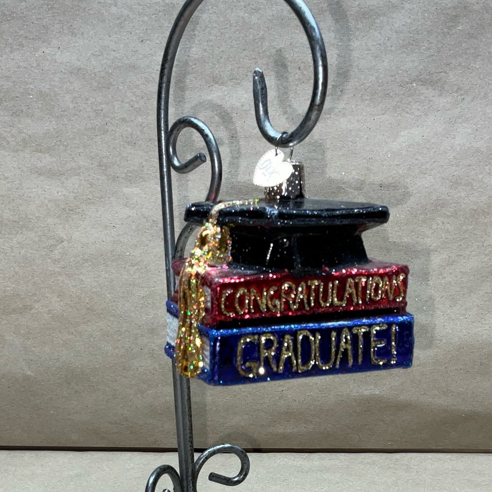 Old World Christmas OWC “Congratulations Graduate!” Glass and Glitter Ornament